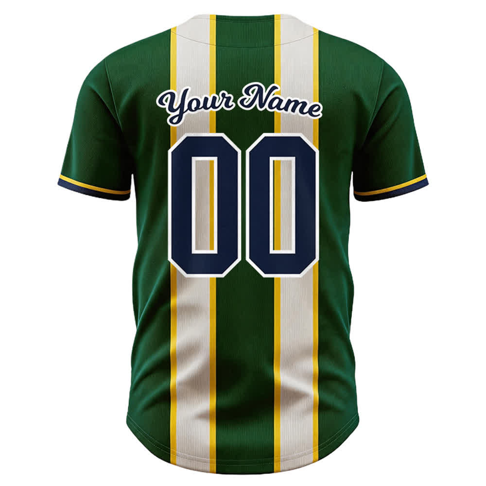 Christianartworkshop Maglia da baseball personalizzata con nome e numero della squadra di Gesù a righe con bottoni - image 2