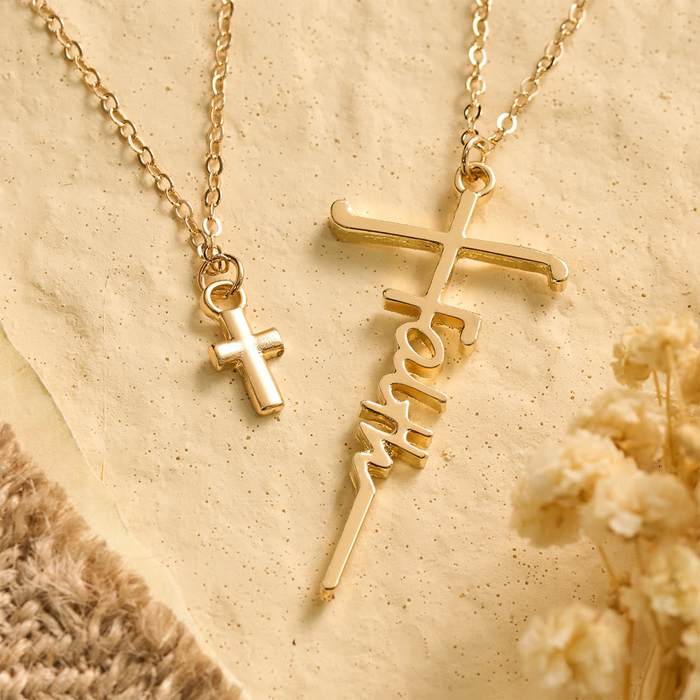 Christianartworkshop Collana con croce a doppia catena sovrapposta: simbolo senza tempo di preghiera sincera e devota. - image 3
