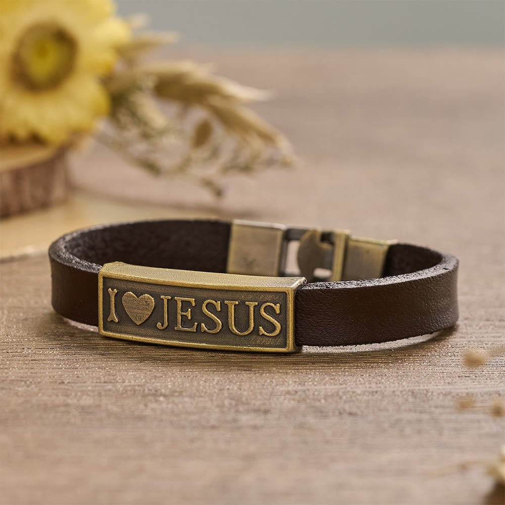 Christianartworkshop Braccialetto da polso classico con cuore e lettera di Gesù: emblema personalizzato di eterna tenerezza divina. - image 3
