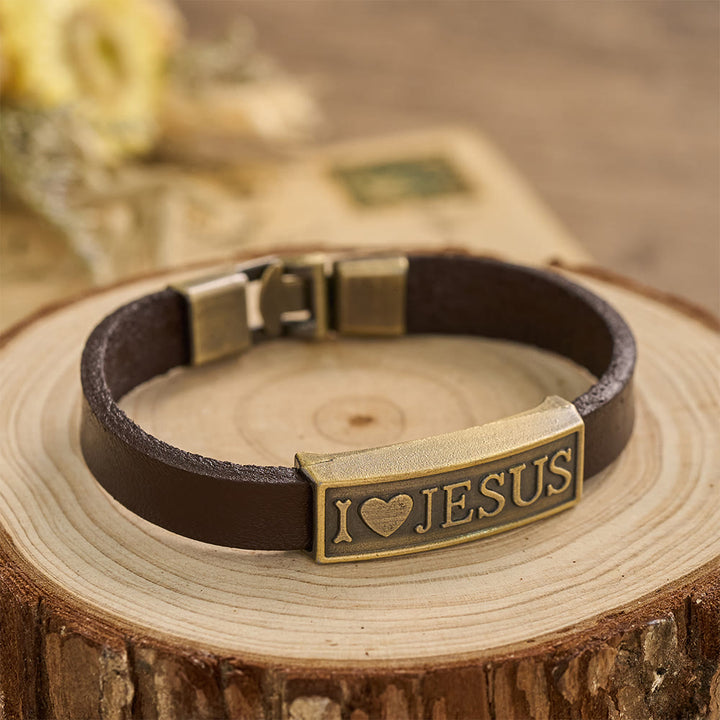 Christianartworkshop Braccialetto da polso classico con cuore e lettera di Gesù: emblema personalizzato di eterna tenerezza divina. - image 4