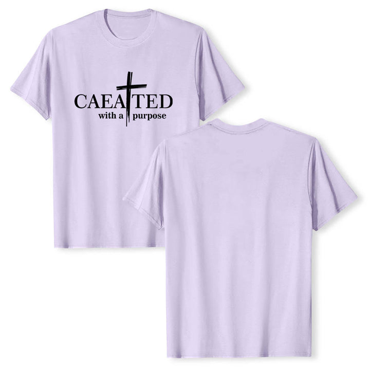 Christianartworkshop T-shirt a maniche corte premium con scritta "Created With A Purpose" e motivo a pennellate incrociate. - image 10