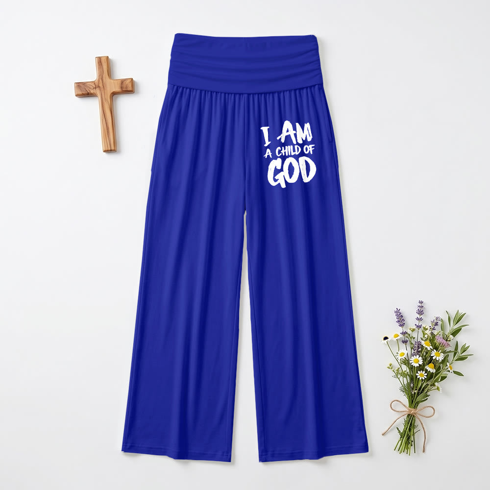 Christianartworkshop I Am A Child Of God - Stampa con lettere a blocchi a pennello grezzo sulla parte anteriore della coscia - Pantaloni a gamba larga - Blu - US22,UK/AU26,EU54 (6XL) - image 12