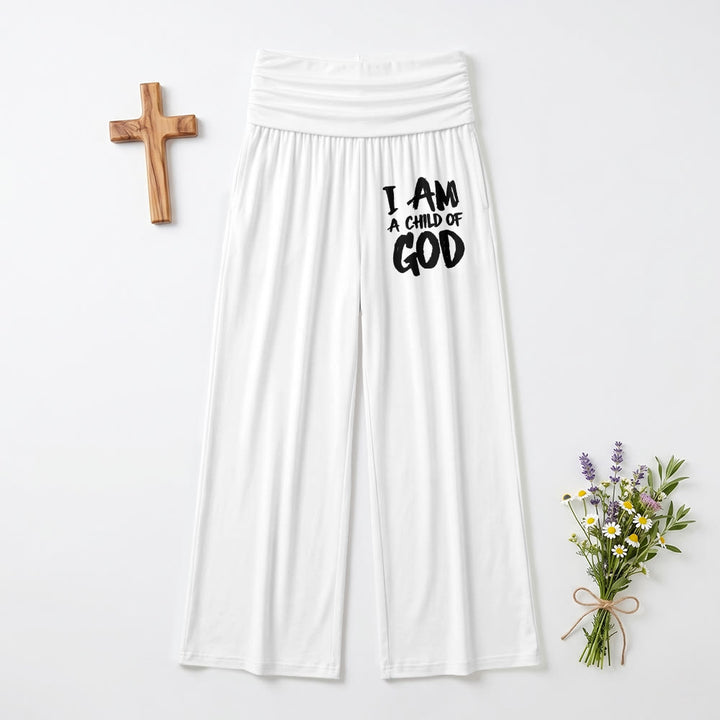 Christianartworkshop I Am A Child Of God - Stampa con lettere a blocchi a pennello grezzo sulla parte anteriore della coscia - Pantaloni a gamba larga - Bianco - US22,UK/AU26,EU54 (6XL) - image 6
