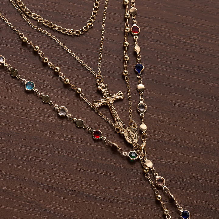 Set di collane con croce a strati Christianartworkshop : espressione di fede e stile a più fili. - image 2
