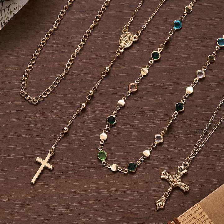 Set di collane con croce a strati Christianartworkshop : espressione di fede e stile a più fili. - image 4