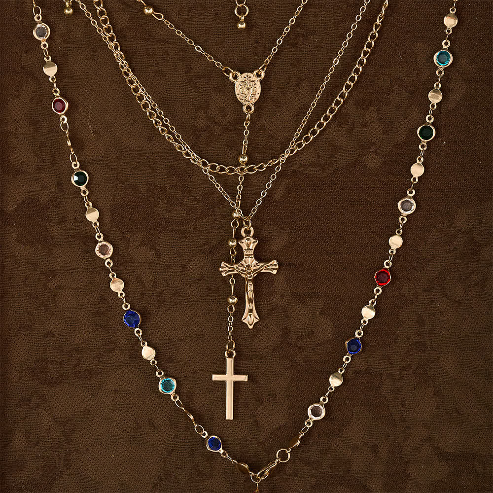 Set di collane con croce a strati Christianartworkshop : espressione di fede e stile a più fili. - image 6
