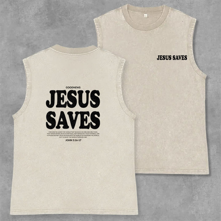 Canotta unisex lavata con stampa "Gesù salva Giovanni 3:16" Christianartworkshop - Beige - 2XL - image 21