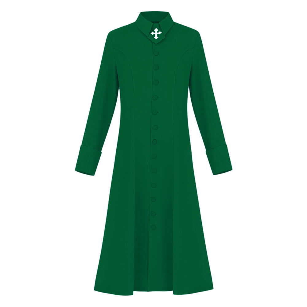 Abito da pastore femminile Christianartworkshop con colletto a croce e silhouette femminile Abito da clero femminile - Verde - 3XL - image 20