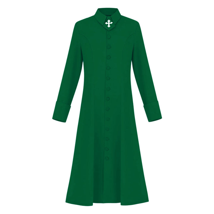 Abito da pastore femminile Christianartworkshop con colletto a croce e silhouette femminile Abito da clero femminile - Verde - 3XL - image 20