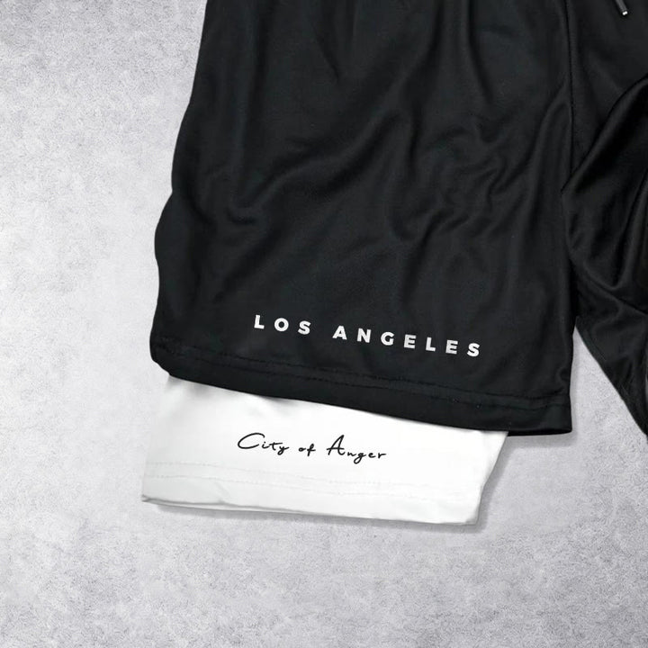 Christianartworkshop Los Angeles Letter Outer Flame Wing Cross City of Anger Hand Script Inner Two-Layer Drawstring Faith Shorts - image 8