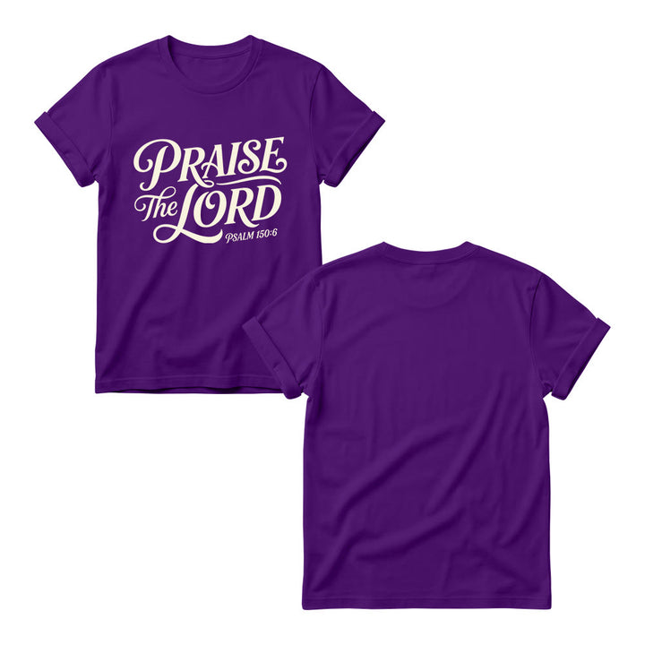 Christianartworkshop T-shirt girocollo da donna con scritta elaborata e riccia "Lode al Signore Salmo 150:6" - image 13