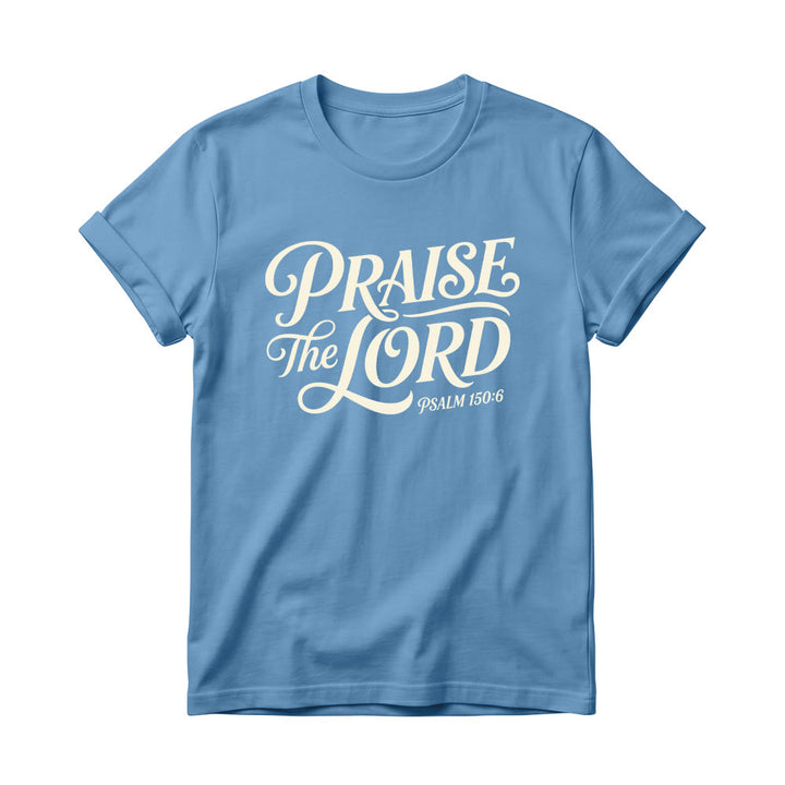 Christianartworkshop T-shirt girocollo da donna con scritta elaborata e riccia "Lode al Signore Salmo 150:6" - Blu - 4XL - image 10
