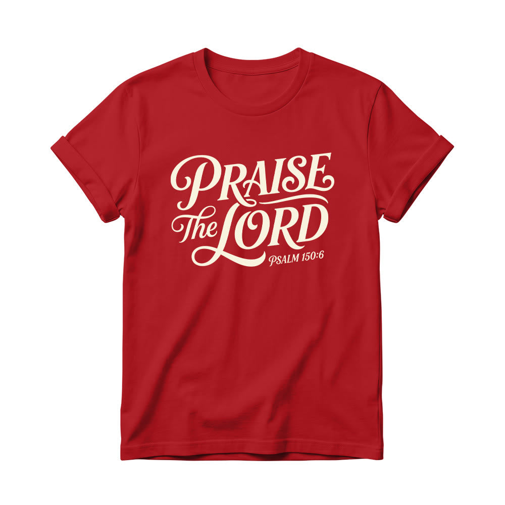Christianartworkshop T-shirt girocollo da donna con scritta elaborata e riccia "Lode al Signore Salmo 150:6" - Rosso - 4XL - image 14