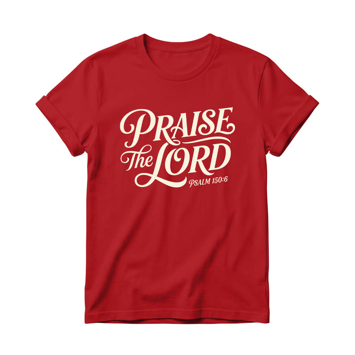 Christianartworkshop T-shirt girocollo da donna con scritta elaborata e riccia "Lode al Signore Salmo 150:6" - Rosso - 4XL - image 14