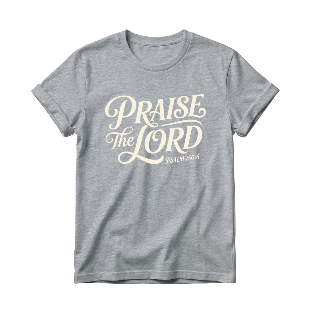 Christianartworkshop T-shirt girocollo da donna con scritta elaborata e riccia "Lode al Signore Salmo 150:6" - Grigio - 4XL - image 8