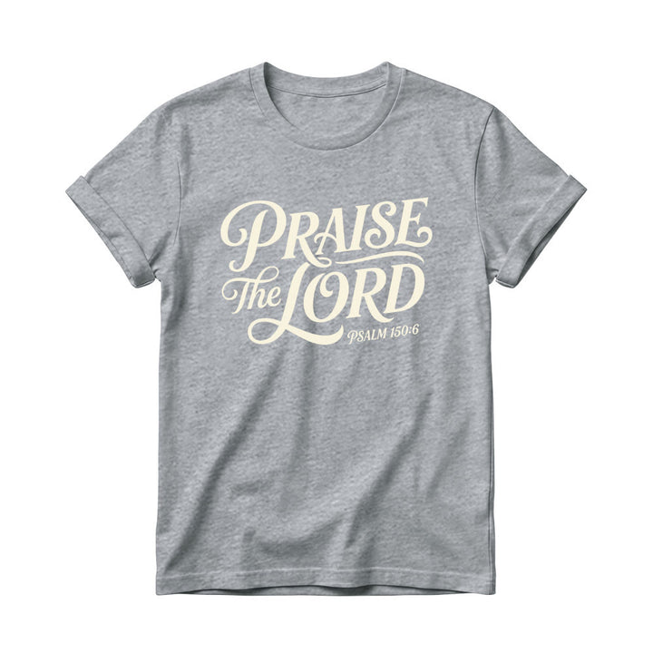 Christianartworkshop T-shirt girocollo da donna con scritta elaborata e riccia "Lode al Signore Salmo 150:6" - Grigio - 4XL - image 8