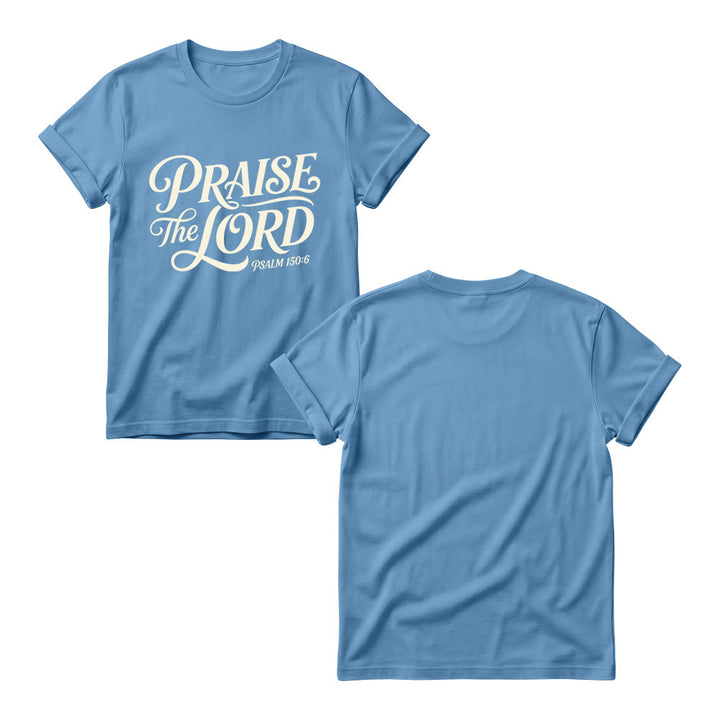 Christianartworkshop T-shirt girocollo da donna con scritta elaborata e riccia "Lode al Signore Salmo 150:6" - image 11