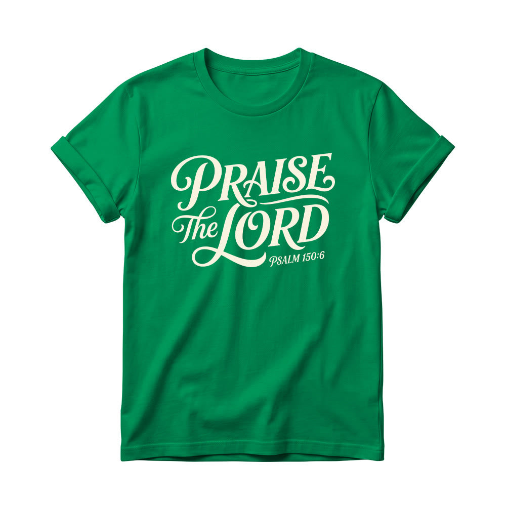 Christianartworkshop T-shirt girocollo da donna con scritta elaborata e riccia "Lode al Signore Salmo 150:6" - Verde - 4XL - image 16