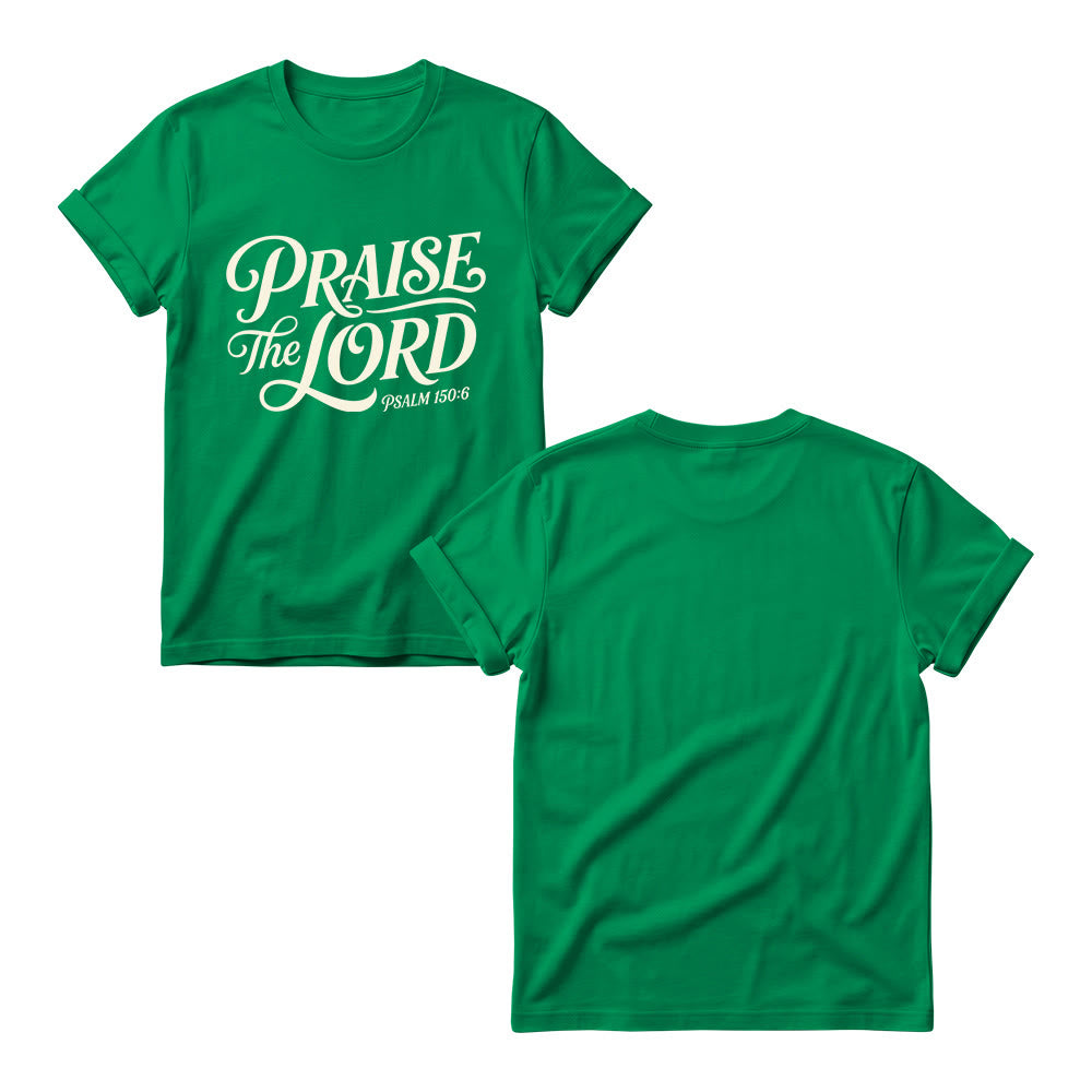 Christianartworkshop T-shirt girocollo da donna con scritta elaborata e riccia "Lode al Signore Salmo 150:6" - image 17