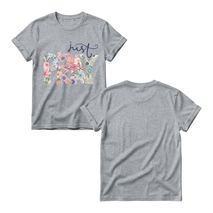 Christianartworkshop Maglietta girocollo da donna con scritta "Floral Fill Pray Letter Top Cursive Just". - image 11