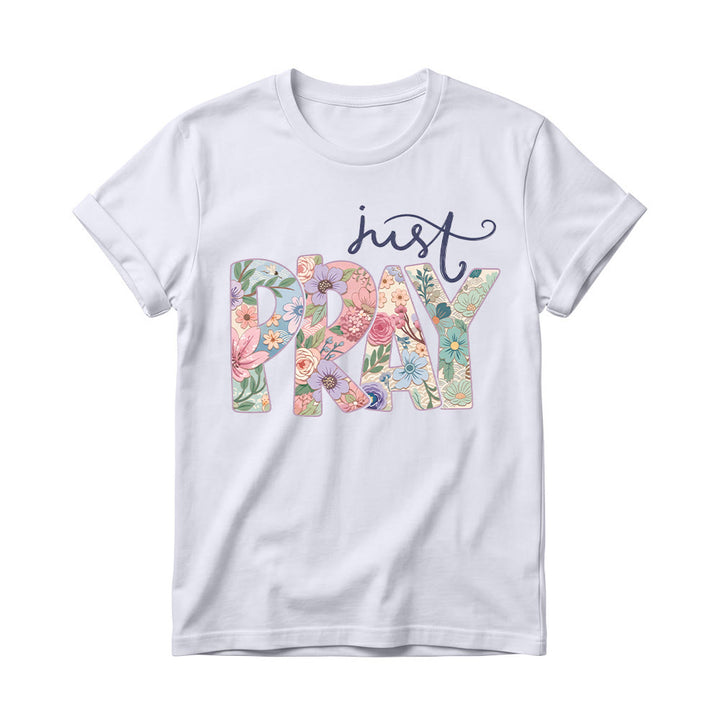 Christianartworkshop Maglietta girocollo da donna con scritta "Floral Fill Pray Letter Top Cursive Just". - Bianco - 4XL - image 6