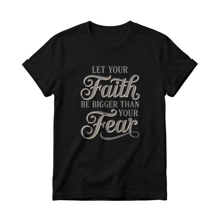 Christianartworkshop T-shirt girocollo casual da donna con scritta decorativa in corsivo "Fede e Paura" - Nero - 4XL - image 7
