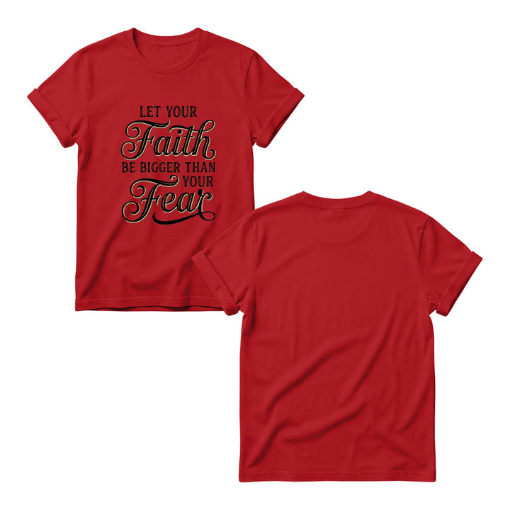 Christianartworkshop T-shirt girocollo casual da donna con scritta decorativa in corsivo "Fede e Paura" - image 16