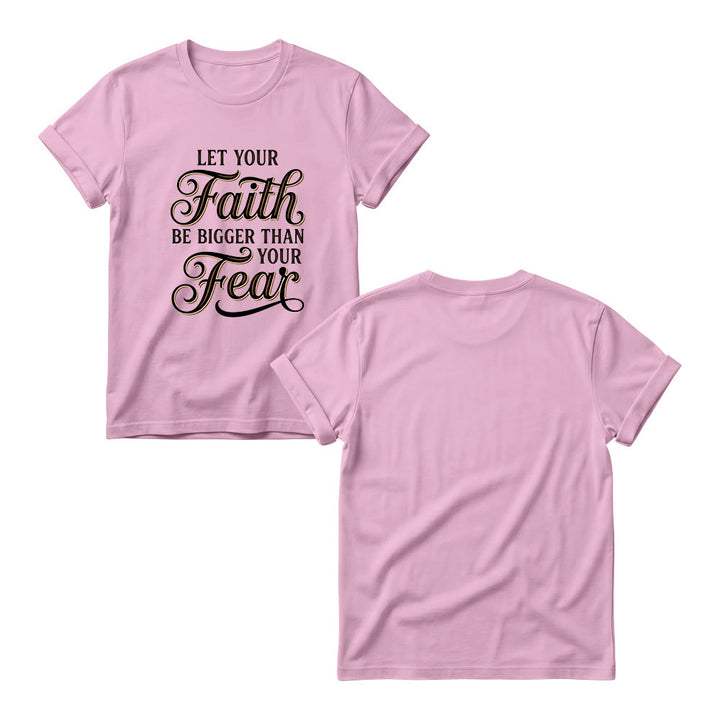 Christianartworkshop T-shirt girocollo casual da donna con scritta decorativa in corsivo "Fede e Paura" - image 10