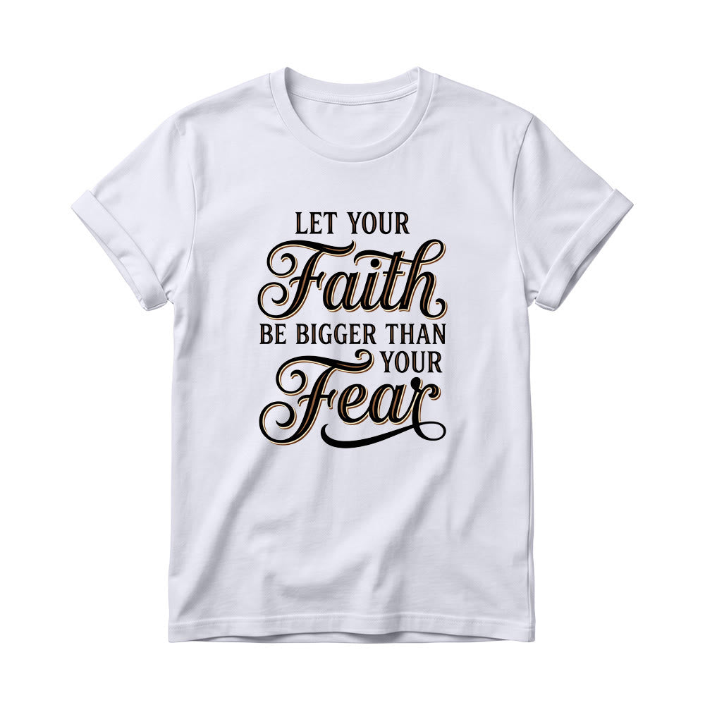 Christianartworkshop T-shirt girocollo casual da donna con scritta decorativa in corsivo "Fede e Paura" - Bianco - 4XL - image 0