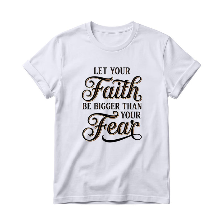 Christianartworkshop T-shirt girocollo casual da donna con scritta decorativa in corsivo "Fede e Paura" - Bianco - 4XL - image 0