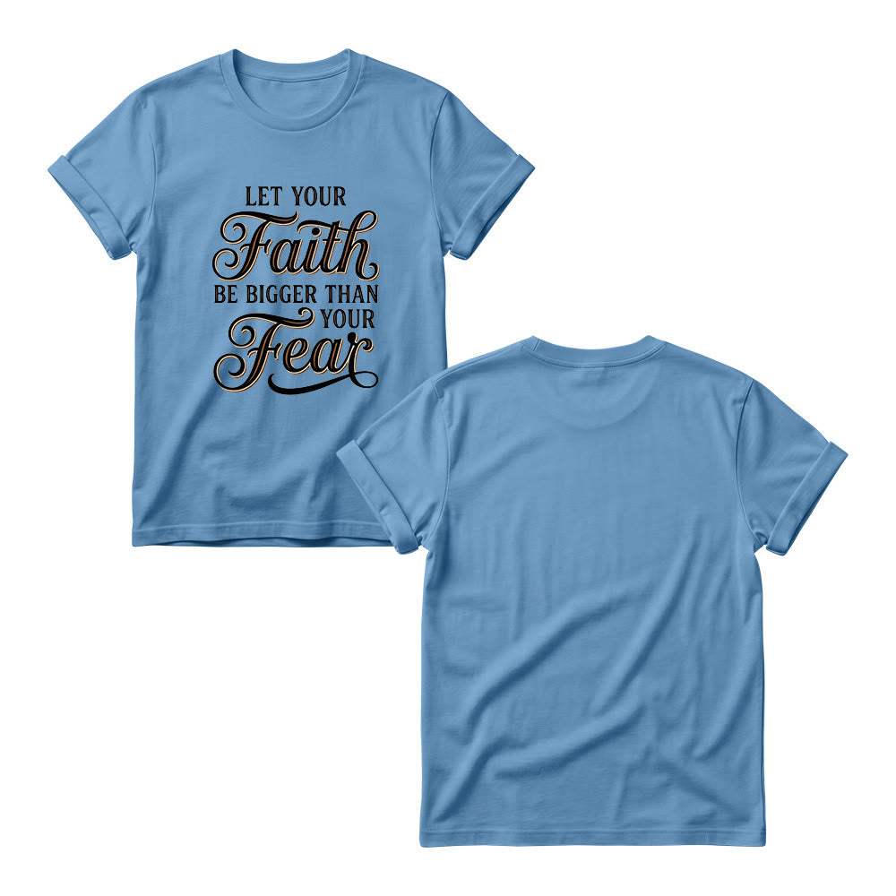 Christianartworkshop T-shirt girocollo casual da donna con scritta decorativa in corsivo "Fede e Paura" - image 6