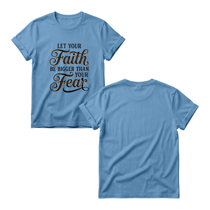 Christianartworkshop T-shirt girocollo casual da donna con scritta decorativa in corsivo "Fede e Paura" - image 6