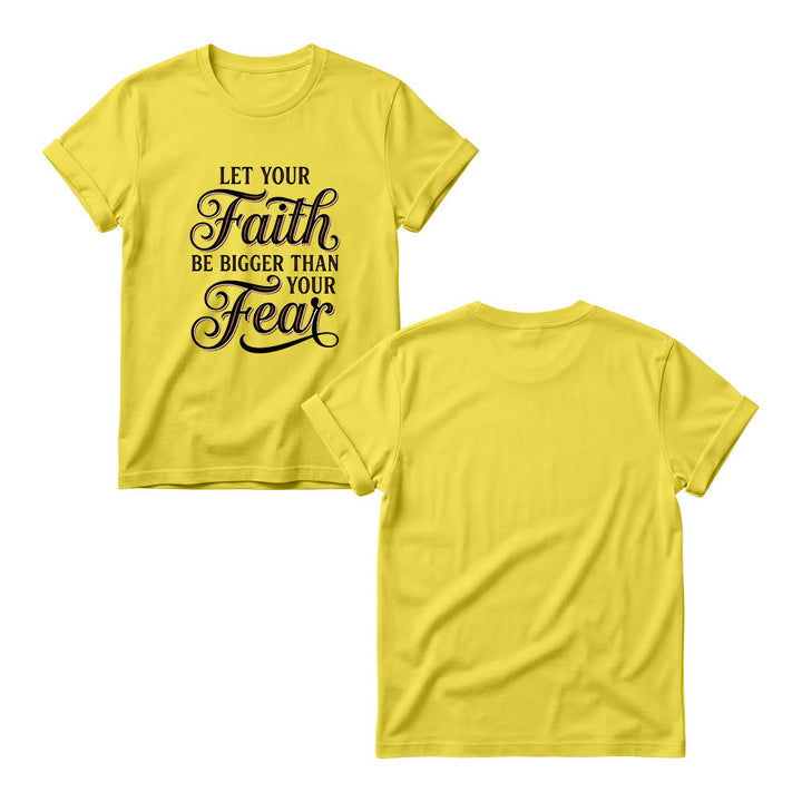 Christianartworkshop T-shirt girocollo casual da donna con scritta decorativa in corsivo "Fede e Paura" - image 12