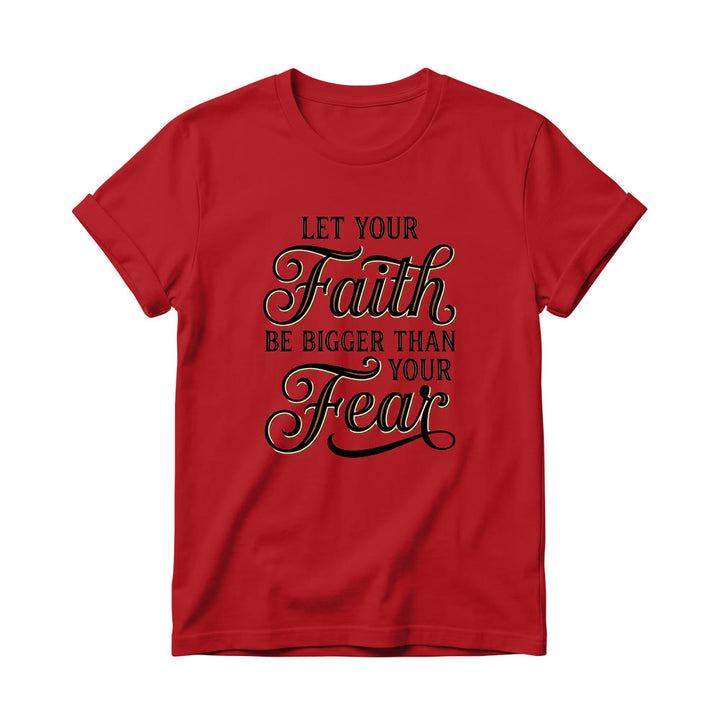 Christianartworkshop T-shirt girocollo casual da donna con scritta decorativa in corsivo "Fede e Paura" - Rosso - 4XL - image 15