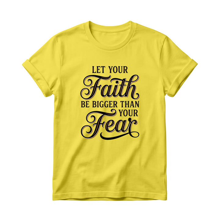 Christianartworkshop T-shirt girocollo casual da donna con scritta decorativa in corsivo "Fede e Paura" - Giallo - 4XL - image 11