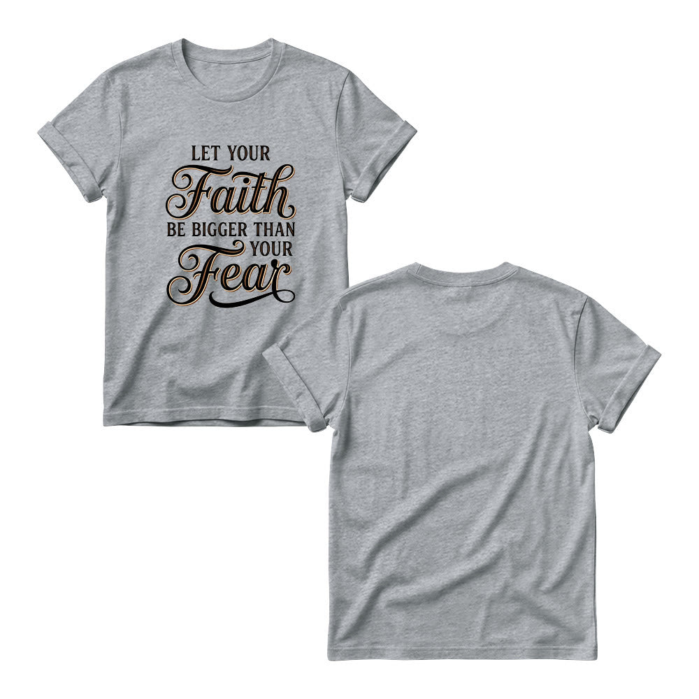 Christianartworkshop T-shirt girocollo casual da donna con scritta decorativa in corsivo "Fede e Paura" - image 14