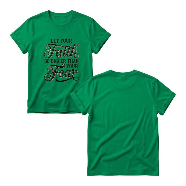 Christianartworkshop T-shirt girocollo casual da donna con scritta decorativa in corsivo "Fede e Paura" - image 18