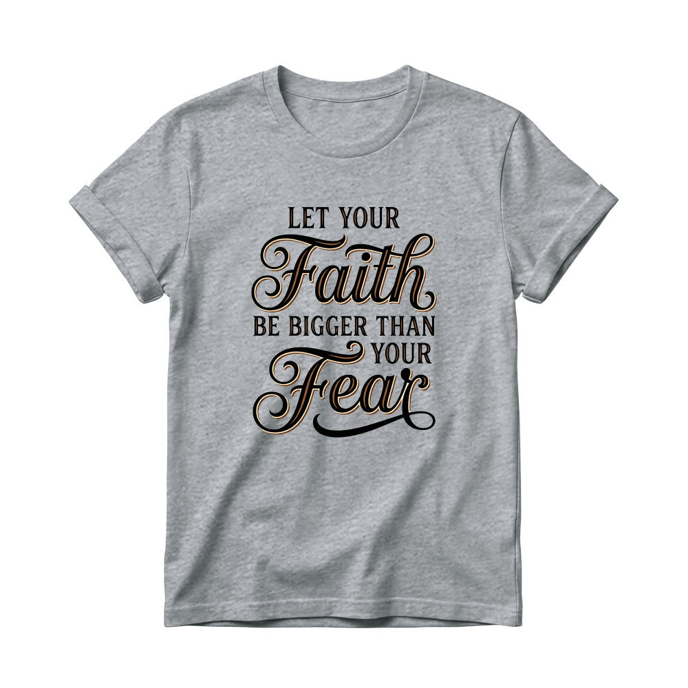 Christianartworkshop T-shirt girocollo casual da donna con scritta decorativa in corsivo "Fede e Paura" - Grigio - 4XL - image 13