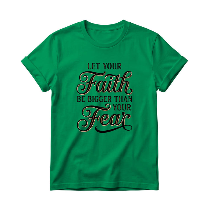 Christianartworkshop T-shirt girocollo casual da donna con scritta decorativa in corsivo "Fede e Paura" - Verde - 4XL - image 17