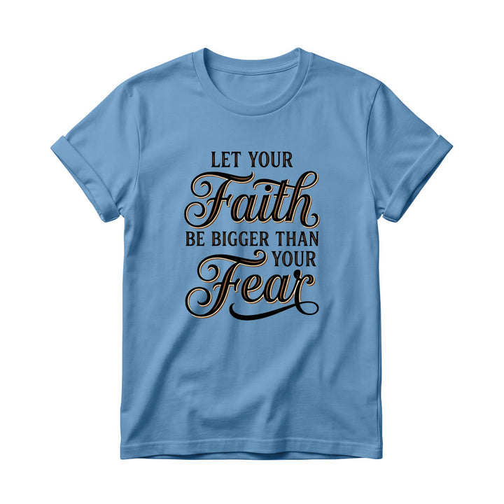 Christianartworkshop T-shirt girocollo casual da donna con scritta decorativa in corsivo "Fede e Paura" - Blu - 4XL - image 5