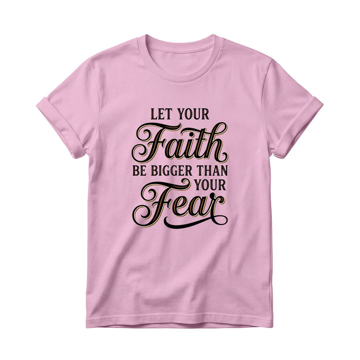 Christianartworkshop T-shirt girocollo casual da donna con scritta decorativa in corsivo "Fede e Paura" - Rosa - 4XL - image 9