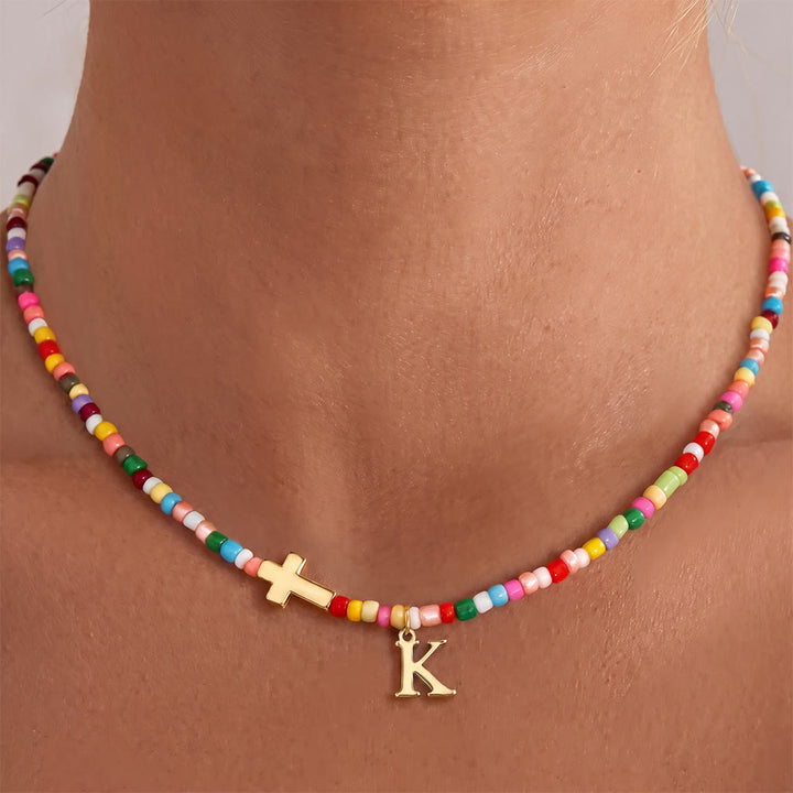 Christianartworkshop Collana girocollo con ciondolo a croce personalizzato con lettere dell'alfabeto: un simbolo senza tempo di dolce protezione celeste. - K - image 12