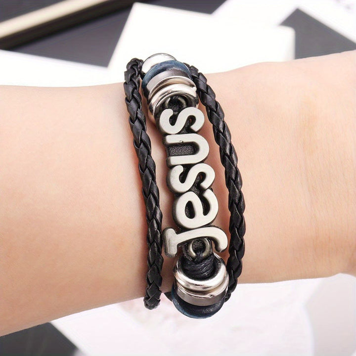 Christianartworkshop Bracciale regolabile a doppio strato intrecciato con la lettera di Gesù: simbolo senza tempo di dolce protezione celeste. - image 7