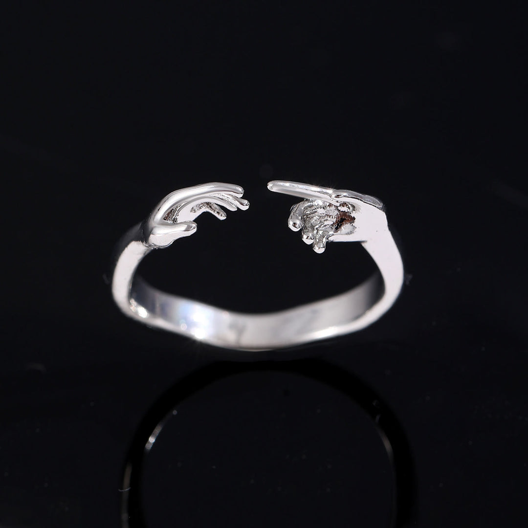 Christianartworkshop Anello regolabile con la Creazione di Adamo, Mani Aperte che Si Toccano: Emblema senza tempo di dolce protezione celeste. - Argento (adatto alle taglie americane 7-11) - image 6