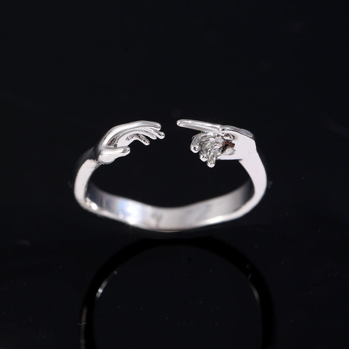 Christianartworkshop Anello regolabile con la Creazione di Adamo, Mani Aperte che Si Toccano: Emblema senza tempo di dolce protezione celeste. - Argento (adatto alle taglie americane 7-11) - image 6