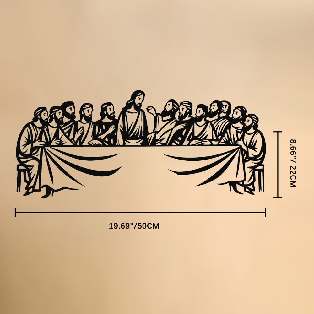Christianartworkshop - Rappresentazione fedele dell'Ultima Cena - Decorazione murale in metallo - Nero - 8,66''*19,69''0,047''/ 22*50*0,12cm - image 7