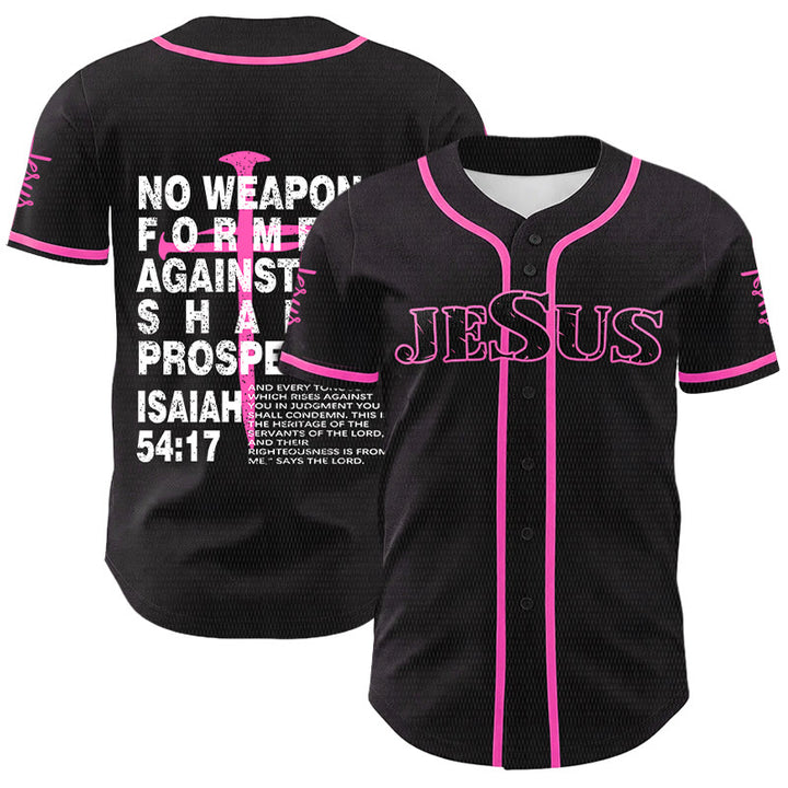 Christianartworkshop Nessuna arma forgiata contro di me avrà successo Maglia da baseball - Rosa - 5XL - image 15