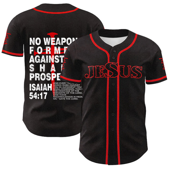 Christianartworkshop Nessuna arma forgiata contro di me avrà successo Maglia da baseball - Rosso - 5XL - image 3