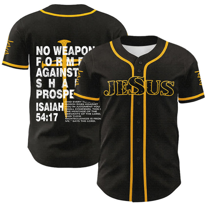 Christianartworkshop Nessuna arma forgiata contro di me avrà successo Maglia da baseball - D'oro - 5XL - image 6