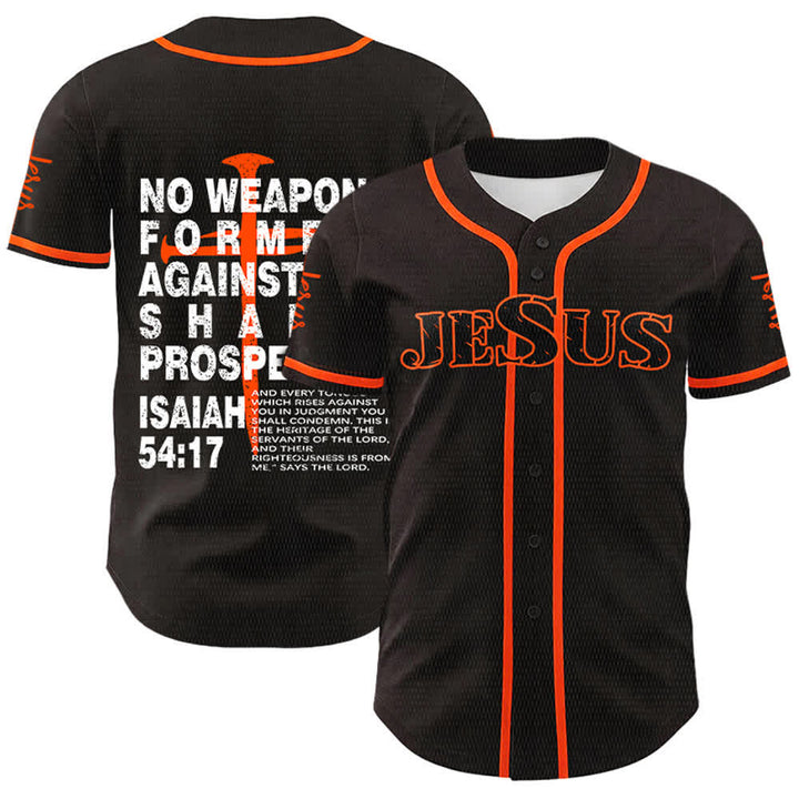 Christianartworkshop Nessuna arma forgiata contro di me avrà successo Maglia da baseball - Arancia - 5XL - image 9